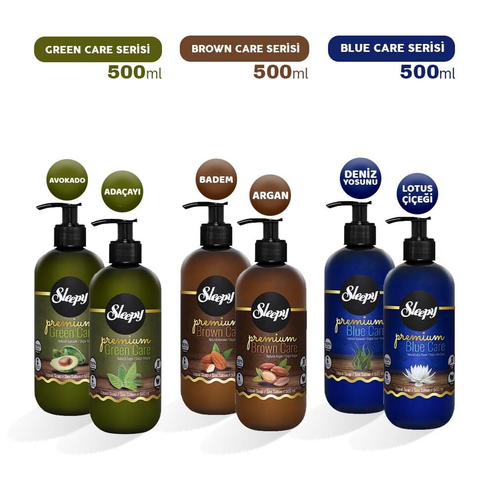 Sleepy Premium Blue Care, Brown Care ve Green Care Sıvı Sabun