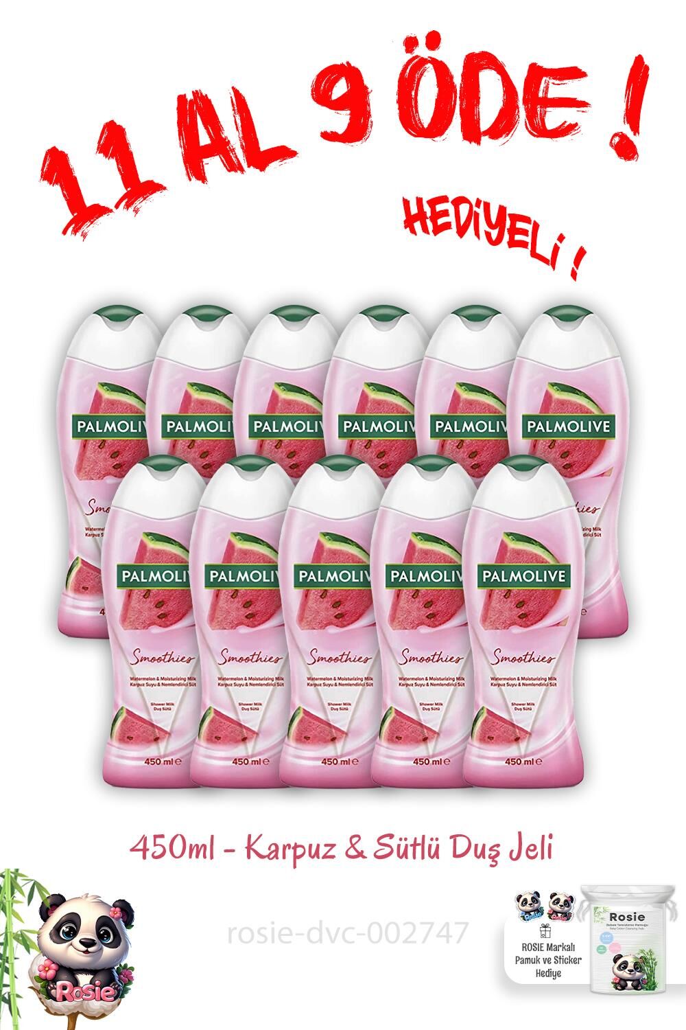 11 Al 9 Öde 450 Ml Duş Jeli Smoothies Karpuz Ve Sütlü