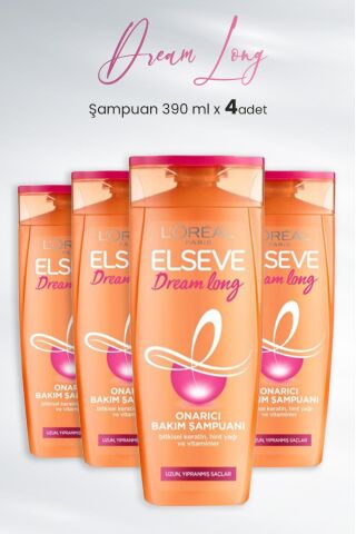 Elseve Dream Long Onarıcı Bakım Şampuanı 390 ml x 4 Adet