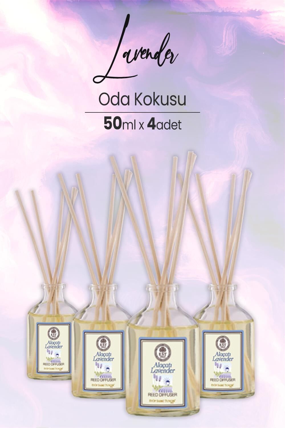 Eyüp Sabri Tuncer Lavender Çubuklu Oda Kokusu 50 ml x 4 Adet