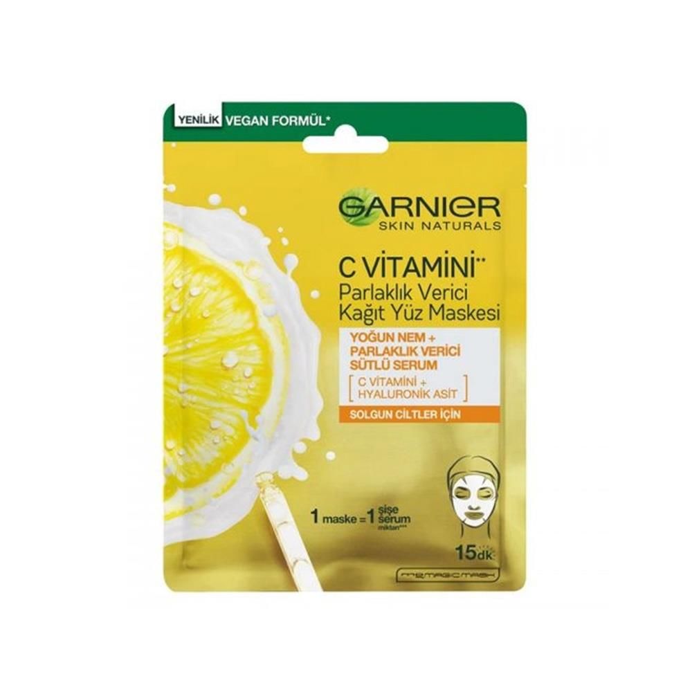 Garnier C Vitamini Parlaklık Verici Kağıt Yüz Maskesi 28 g