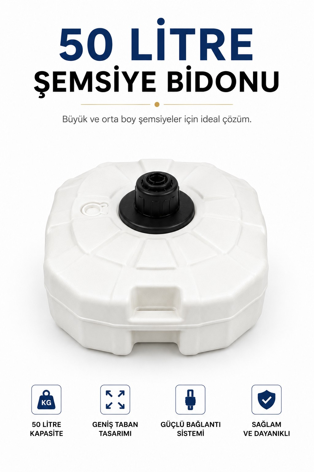 50 litre Şemsiye Bidonu Beyaz