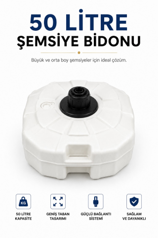 50 litre Şemsiye Bidonu Beyaz