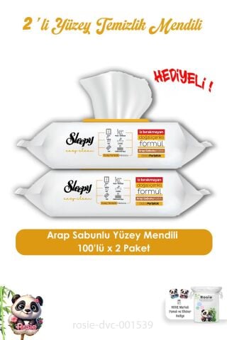 2'li Sleepy 100'lü Arap Sabunlu Islak Havlu ve ROSIE