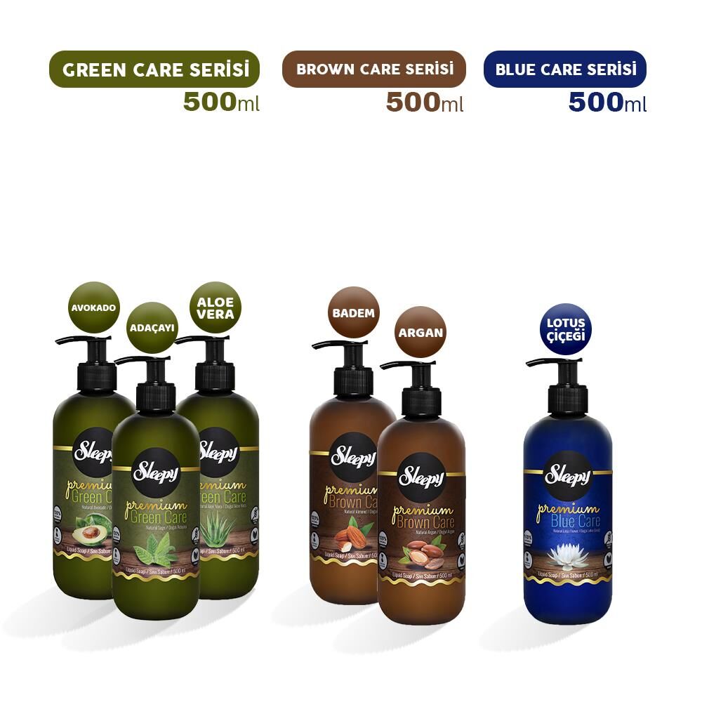 Sleepy Premium Blue Care, Brown Care ve Green Care Sıvı Sabun
