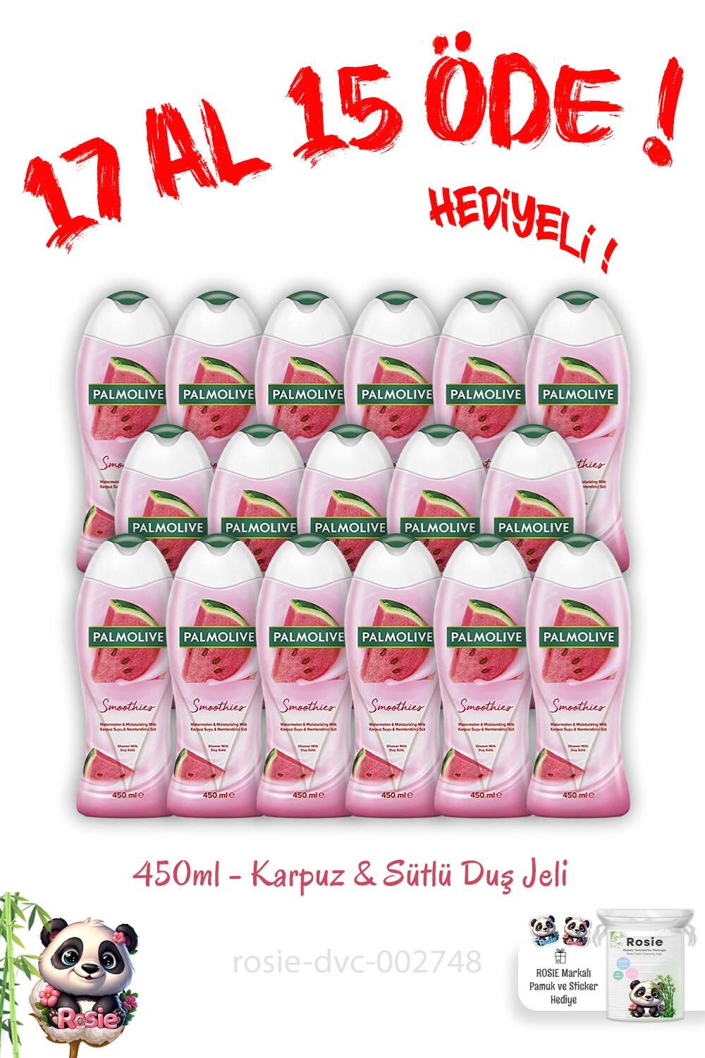 17 Al 15 Öde 450 Ml Duş Jeli Smoothies Karpuz Ve Sütlü