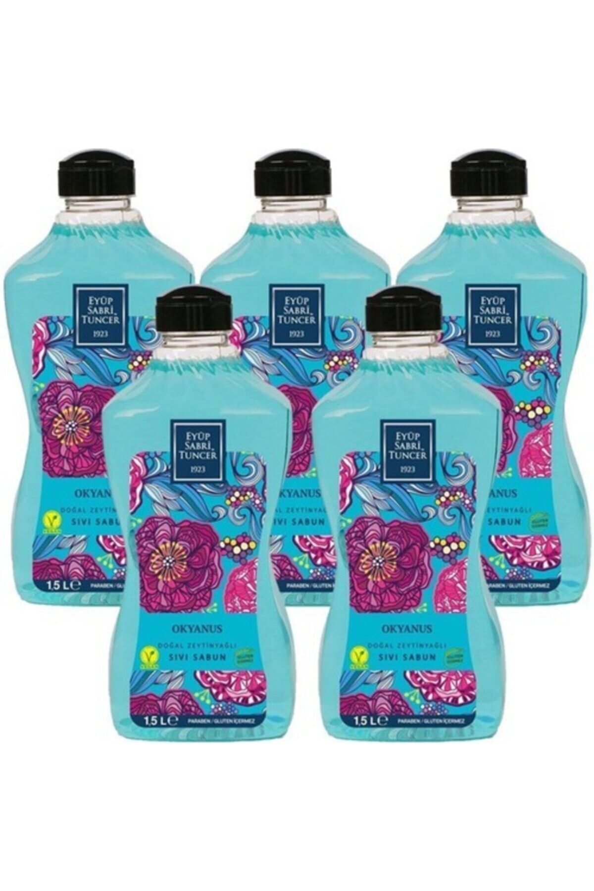Eyüp Sabri Tuncer Doğal Zeytinyağlı Sıvı Sabun Okyanus 1500 ML Pet Şişe x 5