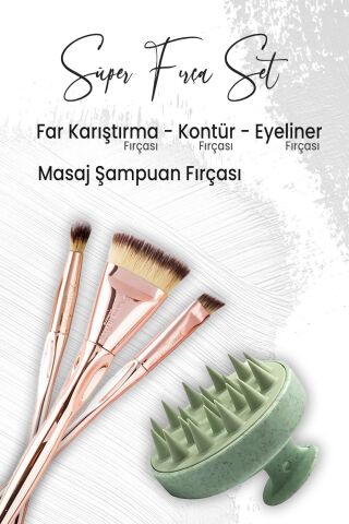 Düvenci Toptan Masaj Şampuan Fırçası Yeşil, Glow Far Fırçası, Kesik Eyeliner ve Kontür Fırçası