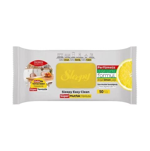 Sleepy Mutfak Havlusu 9 AL 7 ÖDE Limon Yağlı 50 Yaprak, ROSIE Hediye