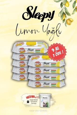 Sleepy Mutfak Havlusu 9 AL 7 ÖDE Limon Yağlı 50 Yaprak, ROSIE Hediye
