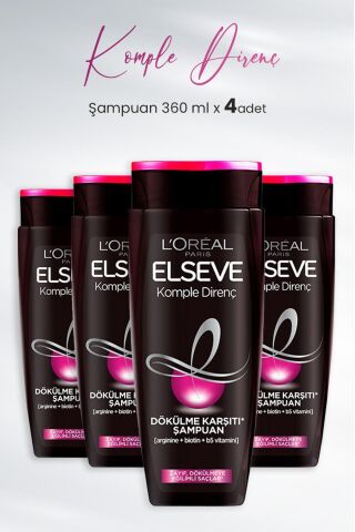 Elseve Komple Direnç Dökülme Karşıtı Şampuan 360 ml x 4 Adet