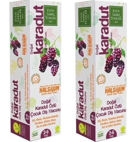 Eyüp Sabri Tuncer Doğal Karadut Özlü 2 - 6 Yaş Diş Macunu 60 ml x 2