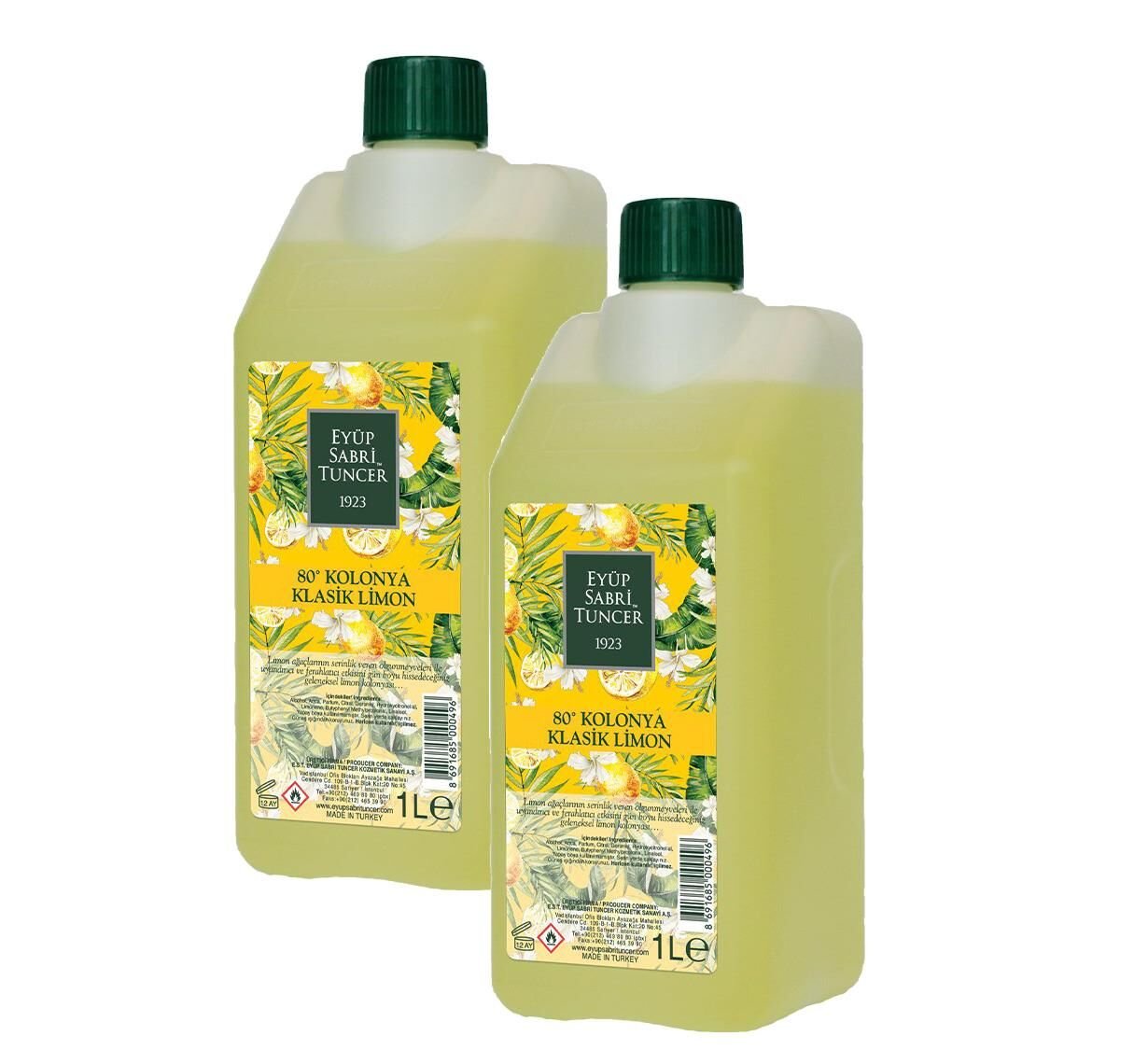 Eyüp Sabri Tuncer Klasik Limon Kolonyası Yedek Şişe 1 Lt x 2