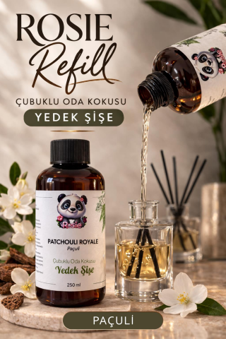 Rosie Patchouli Royale Çubuklu Oda Kokusu Yedek Şişe 250 ml – Paçuli & Amber Notalı Yedek Şişe