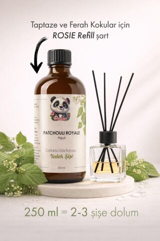 Rosie Patchouli Royale Çubuklu Oda Kokusu Yedek Şişe 250 ml – Paçuli & Amber Notalı Yedek Şişe