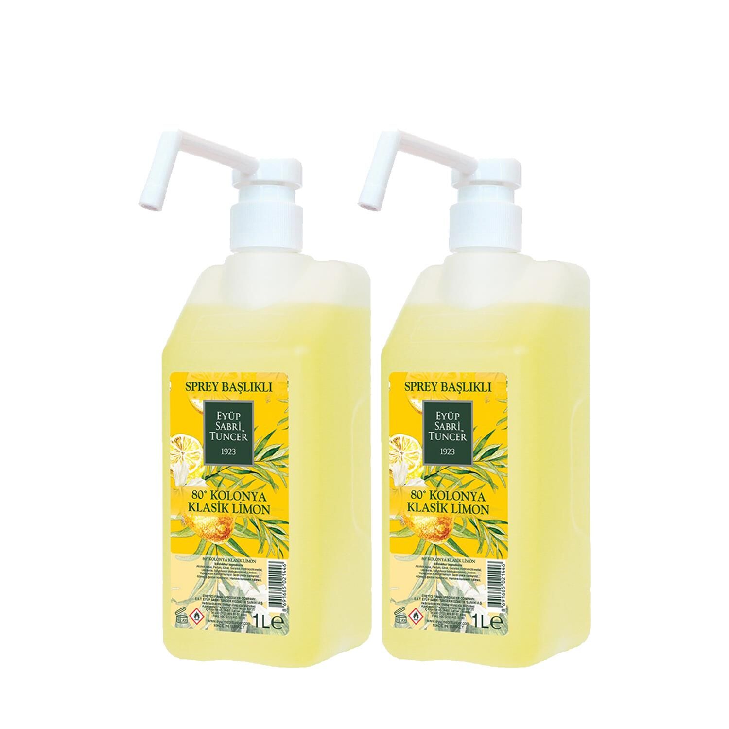 Eyüp Sabri Tuncer Klasik Limon Kolonyası Sprey Başlıklı 1 lt x 2 adet