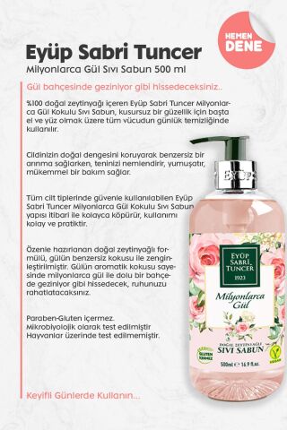 Eyüp Sabri Tuncer Milyonlarca Gül Sıvı Sabun 500 ml