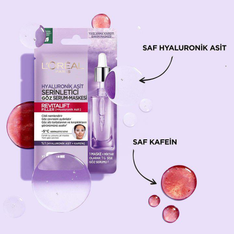 3 Adet Loreal Paris Revitalift Filler Dolgunlaştırıcı Göz Serum Maskesi 11 gr ve ROSIE