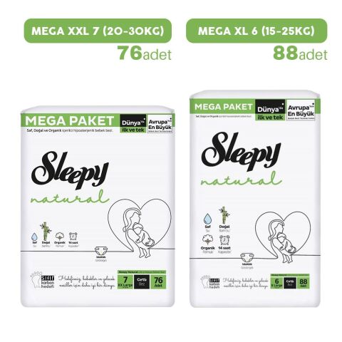 Sleepy Bebek Bezi Mega XL 6 - 88'li ve Mega XXL 7 - 76'lı