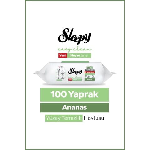 Sleepy Yüzey Temizlik Havlusu Ananas Meyve Serisi 100 yaprak