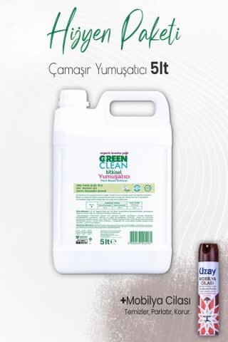 Green Clean Bitkisel Çamaşır Yumuşatıcı 5 lt ve Cilası Sandalağacı 300 ml