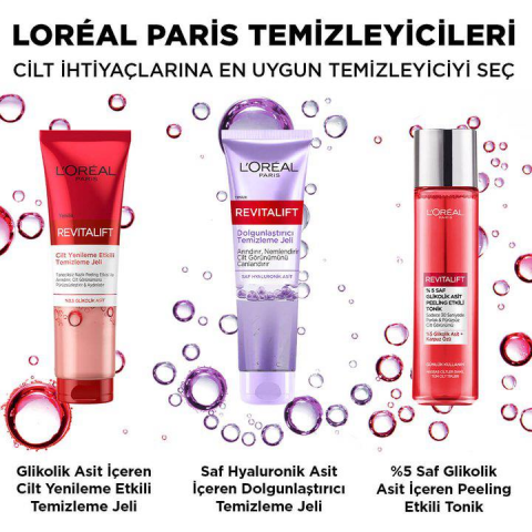 3 Adet Loreal Paris Revitalift Dolgunlaştırıcı Temizleme Jeli 150 ml ve ROSIE
