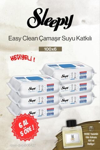 Sleepy 100'lü Çamaşır Suyu 6 AL 5 ÖDE, Rosie Yasemin Oda Kokusu