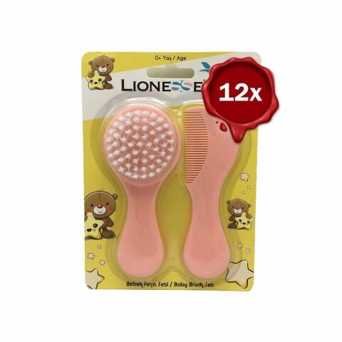 Tarko Lionesse Fırça Tarak Seti - Pembe x 12