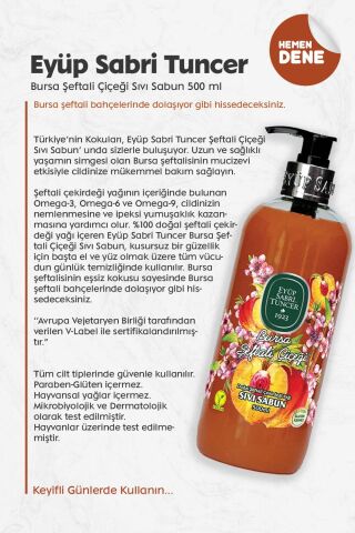 Eyüp Sabri Tuncer Bursa Şeftali Çiçeği Sıvı Sabun 500 ml
