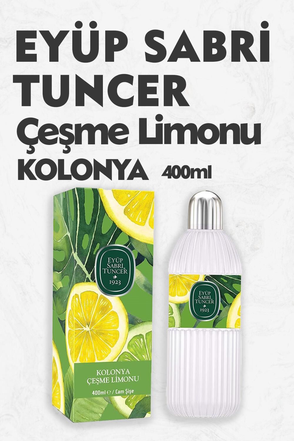 Eyüp Sabri Tuncer Çeşme Limonu Kolonyası  Silindir Cam Şişe 400 ml