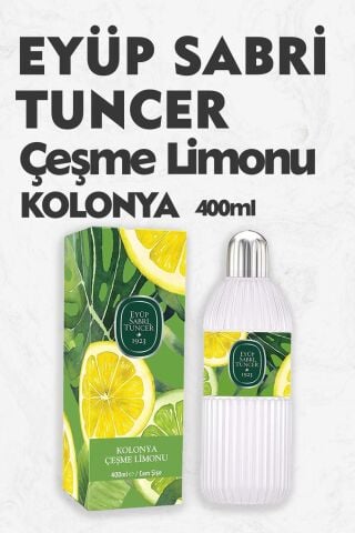 Eyüp Sabri Tuncer Çeşme Limonu Kolonyası  Silindir Cam Şişe 400 ml