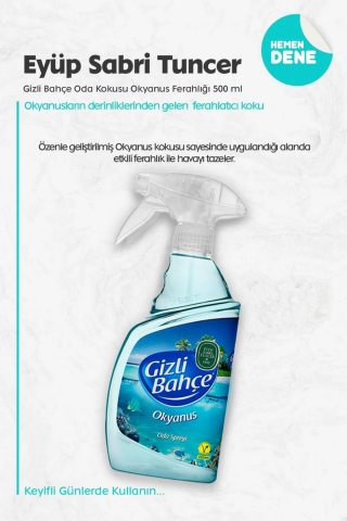 Eyüp Sabri Tuncer Gizli Bahçe Okyanus Ferahlığı 500 ml, Bahar Tazeliği 500 ml Oda Kokusu ve ROSIE