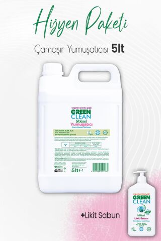 Green Clean Bitkisel Likit Sabun Portakal 500 ml ve Çamaşır Yumuşatıcı 5 lt