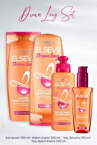 Elseve Dream Long Onarıcı Saç Bakım Seti