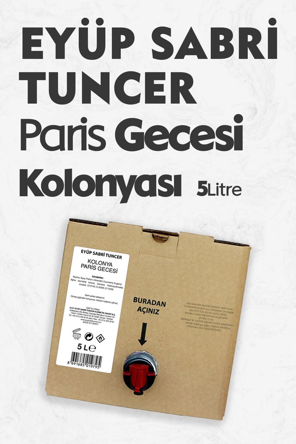 Eyüp Sabri Tuncer Paris Gecesi Kolonyası 5 lt