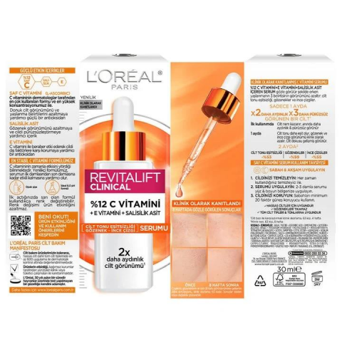 3 Adet Loreal Paris Revitalift Clinical Serum C Vitamini 30 ml ve ROSIE
