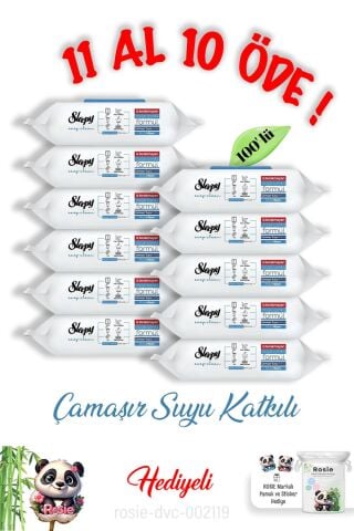 Sleepy 11 Al 10 Öde 100' lü Çamaşır Suyu Katkılı ve Rosie Pamuk