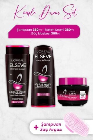 Elseve Komple Direnç Saç Bakım Serisi 5 Ve Şampuan Fırçası
