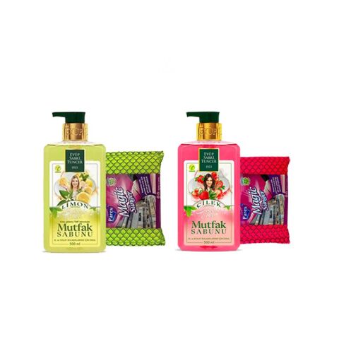 Eyüp Sabri Tuncer Çilek ve Limon Aromalı Mutfak Sabunu 500 ml + Magic Sünger