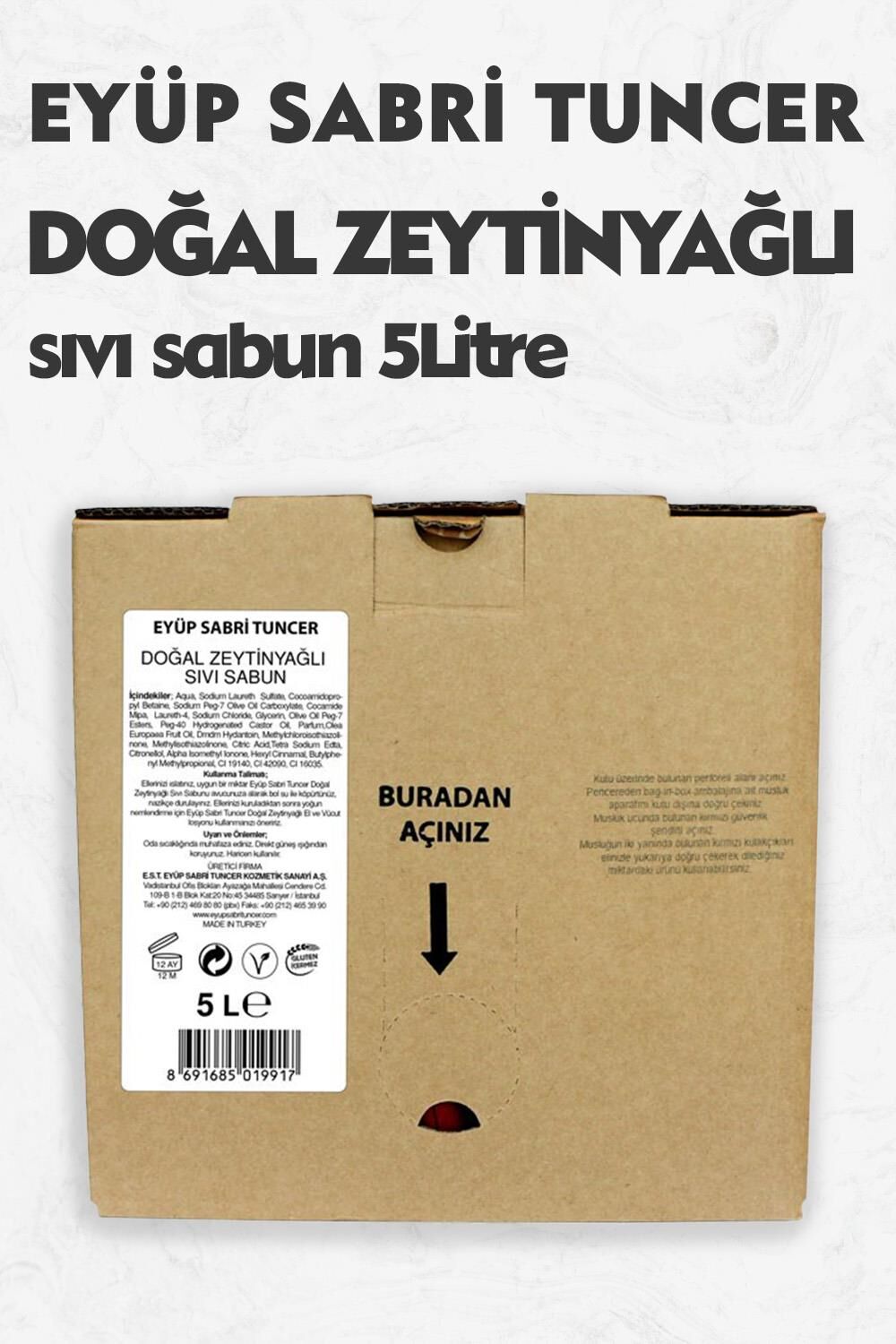 Eyüp Sabri Tuncer Doğal Zeytinyağlı Sıvı Sabun 5 Litre