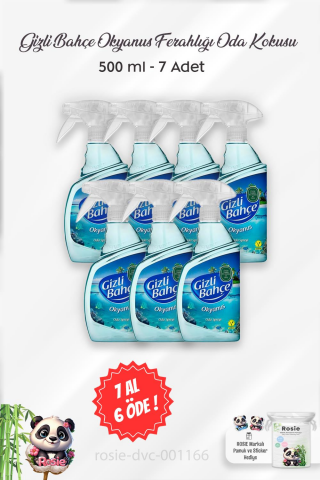 7 AL 6 ÖDE Eyüp Sabri Tuncer Gizli Bahçe Oda Kokusu Okyanus Ferahlığı 500 ml ve ROSIE