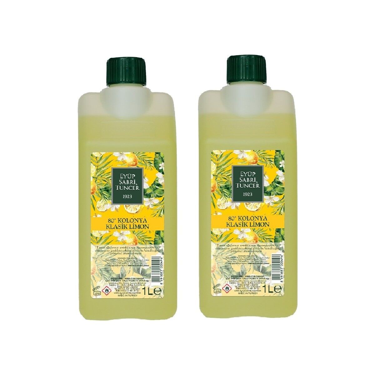 Eyüp Sabri Tuncer Klasik Limon Kolonyası 1 lt x 2 Adet