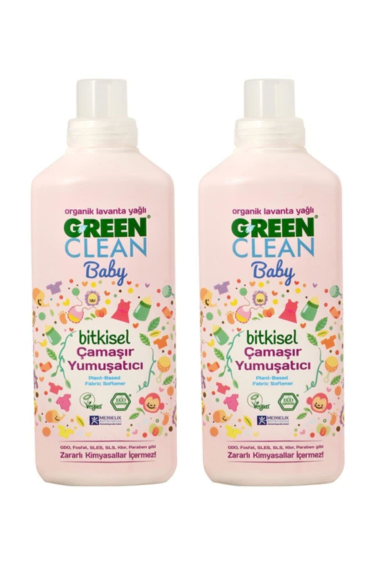 Green Clean Organik Lavanta Yağlı Baby Çamaşır Yumuşatıcısı 1000 ml 2'li Set