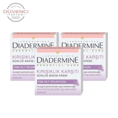 Diadermine Kırışıklık Karşıtı Günlük Bakım Kremi (Tüm Cilt Tipleri) 50 ml x 3 Adet