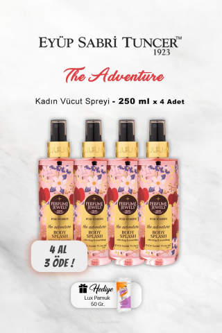 4 AL 3 ÖDE Eyüp Sabri Tuncer Vücut Spreyi Adventure 250 ml, Pamuk Hediyeli