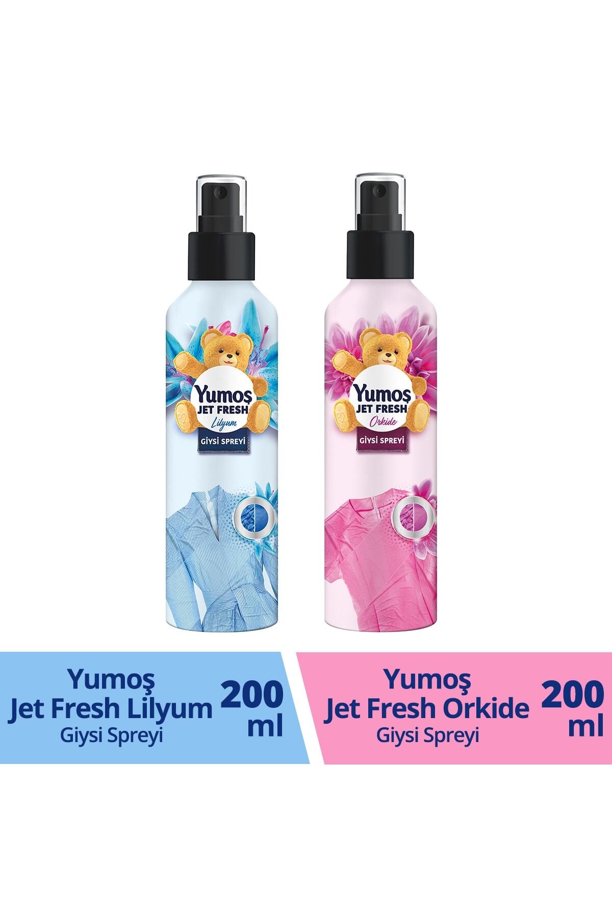 Yumoş Jet Fresh Ütü Etkisi Giysi Spreyi Orkide ve Lilyum 2 x 200 ml