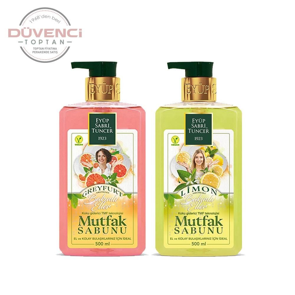 Eyüp Sabri Tuncer Mutfak Sabunu Seti  Greyfurt Aromalı, Limon Aromalı 500 ml + Magic Sünger