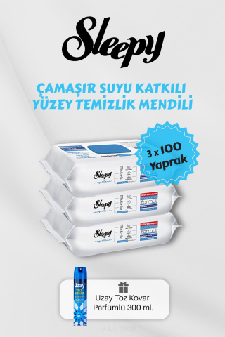 300 Adet Çamaşır Suyu Katkılı Temizlik Havlusu Toz Kovar Hediyeli