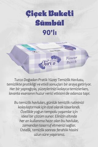 Sümbül Çiçek Buketi Islak Havlusu 90'lı Islak Mendil 7 Al 6 Öde ve Rosie