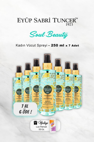 7 AL 6 ÖDE Eyüp Sabri Tuncer Vücut Spreyi Soul Beauty 250 ml, Pamuk Hediyeli,